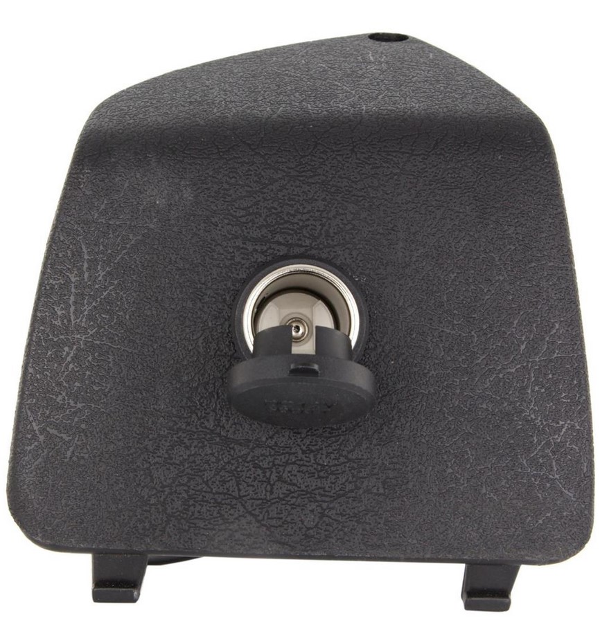 Copri vano bagagli sinistro con accendisigari 12V per Vespa GTS/​GTS Super/​GTV/​GT, nero