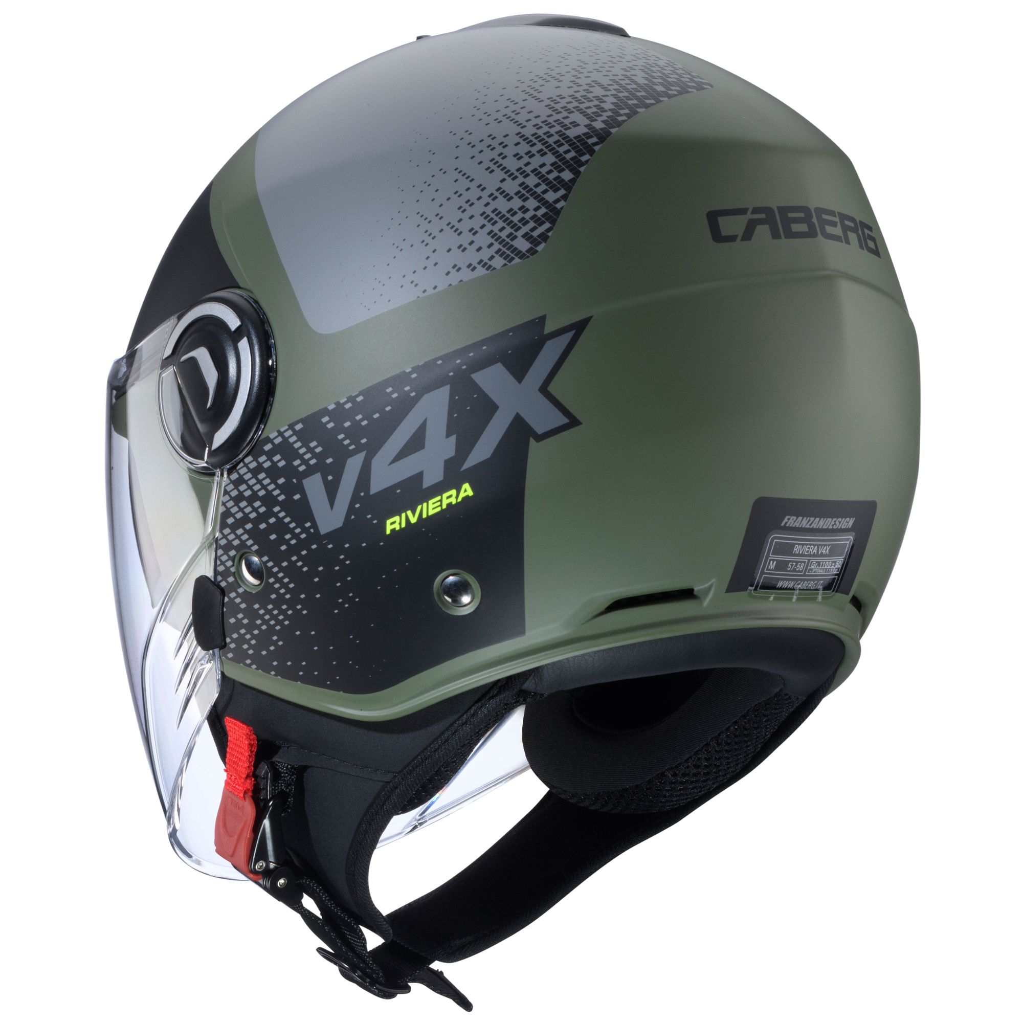 Caberg casco Riviera V4 X Alpha verde opaco/nero-grigio