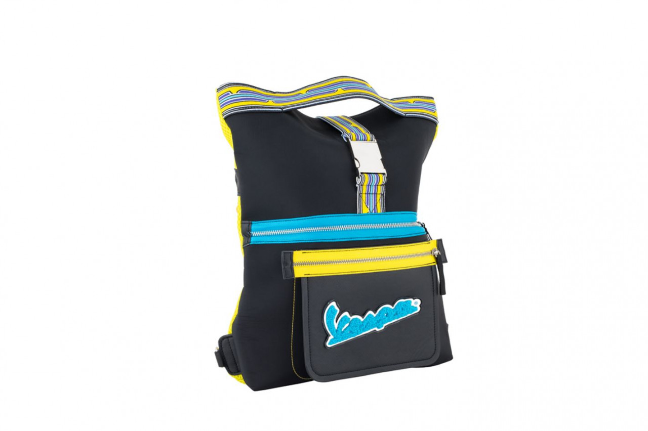 Borsa Vespa con funzione zaino “V-Stripes” - nera