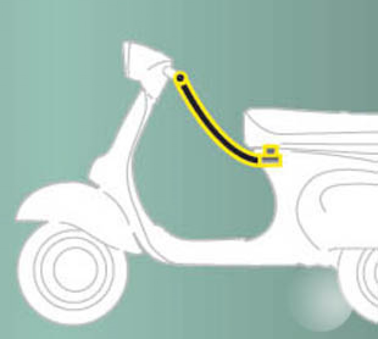 Serratura speciale (sella - manubrio) per MP3 Original