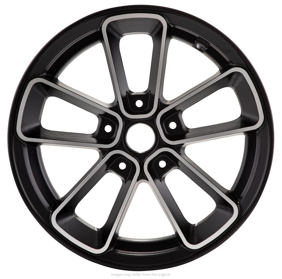 Cerchio anteriore/posteriore 12" per Vespa GTS/​GTS Super/​GTV/​GT 125-300ccm, nero con bordo argento