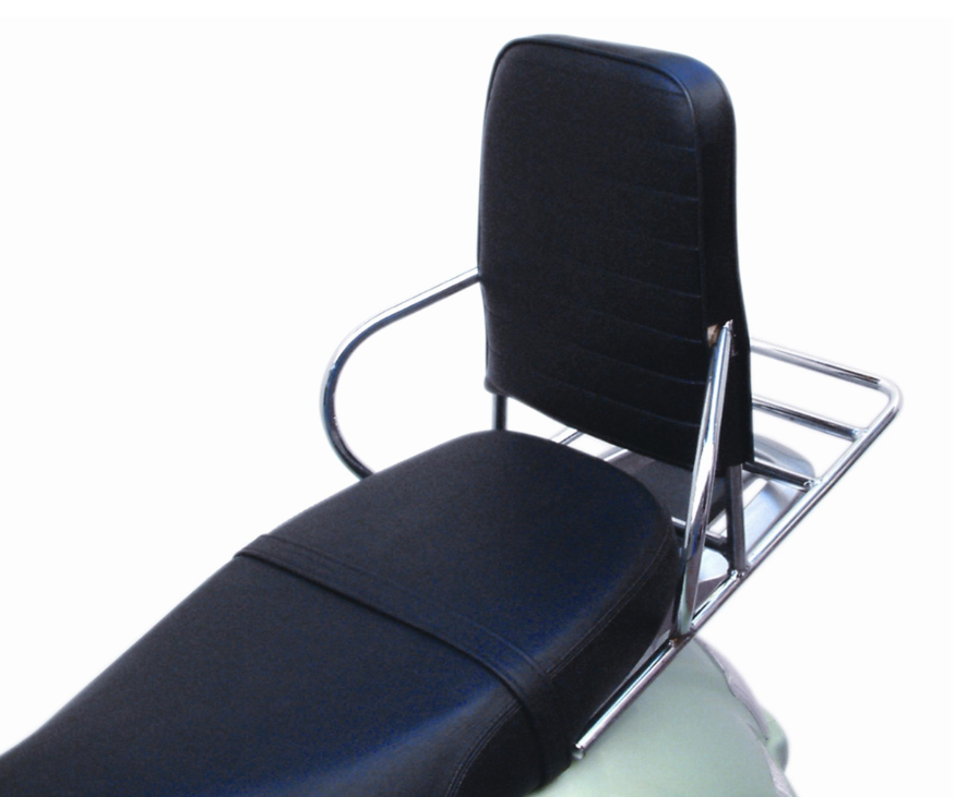 Portapacchi posteriore, strarr con schienale per Vespa GT /GT L 125/200ccm, cromo