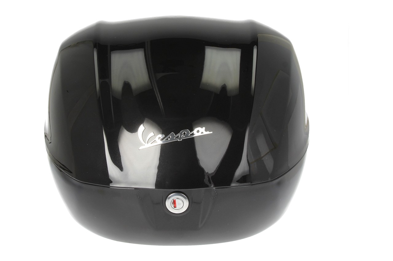 Kit bauletto 32L nero cosmo (98/A), cuscino posteriore nero per Vespa Primavera