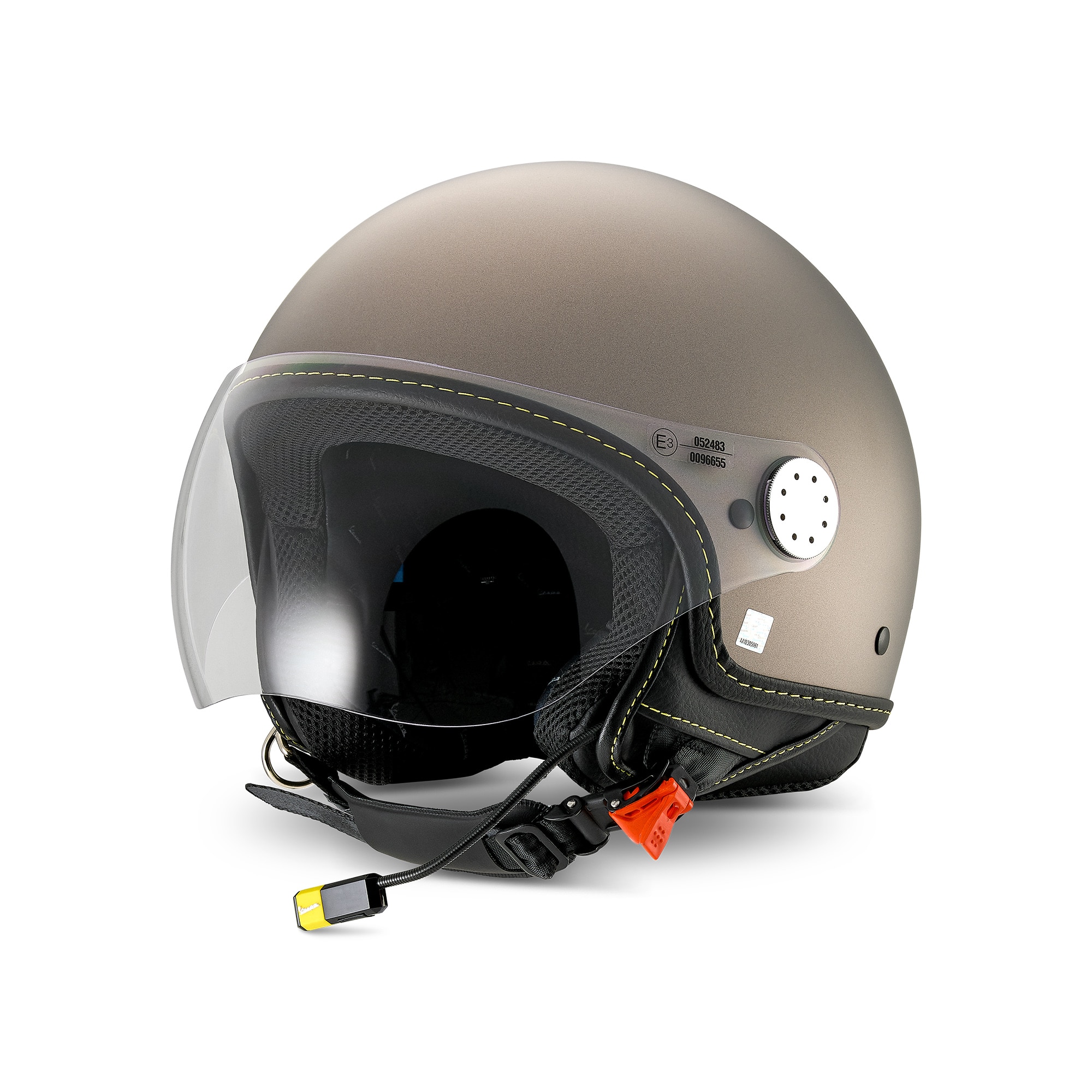 Casco jet Vespa Visor 4.0 Grigio Ottimista opaco - Bluetooth - L1