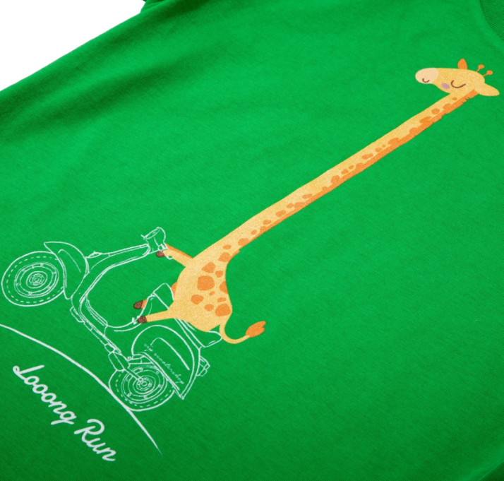 T-shirt "Looong Run" da bambino, verde