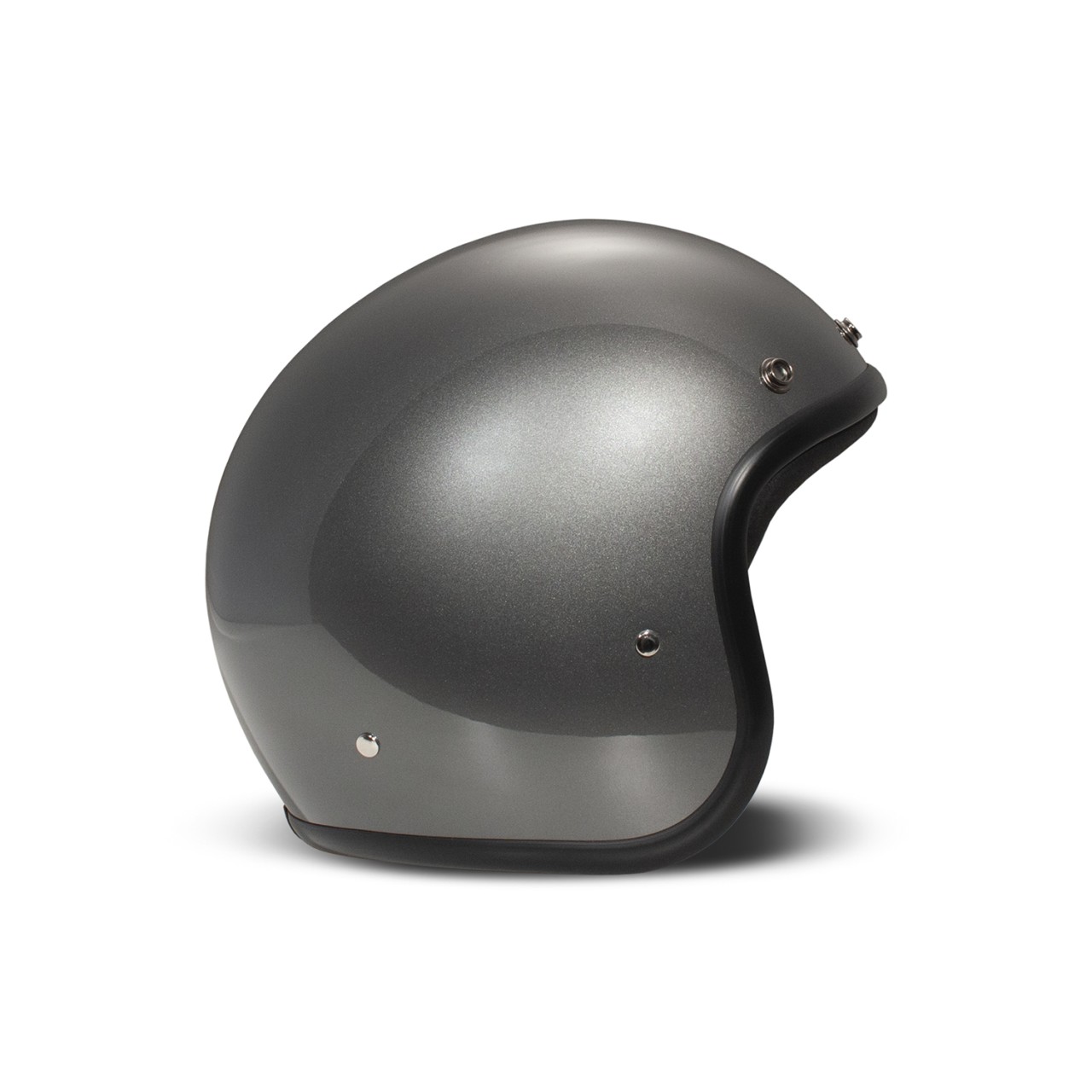 Casco jet DMD Retro, grigio lucido, Metallic Grey, fibra di vetro, ECE 22.06