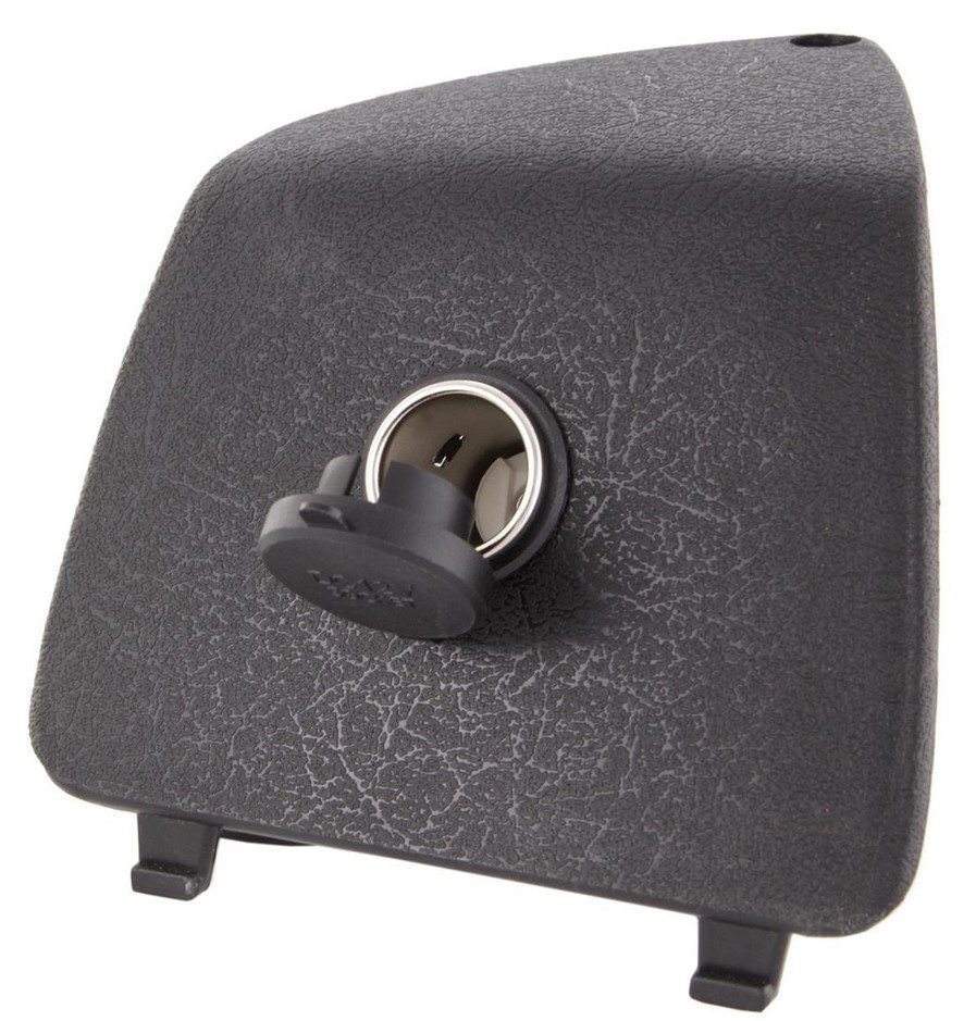 Copri vano bagagli sinistro con accendisigari 12V per Vespa GTS/​GTS Super/​GTV/​GT, nero