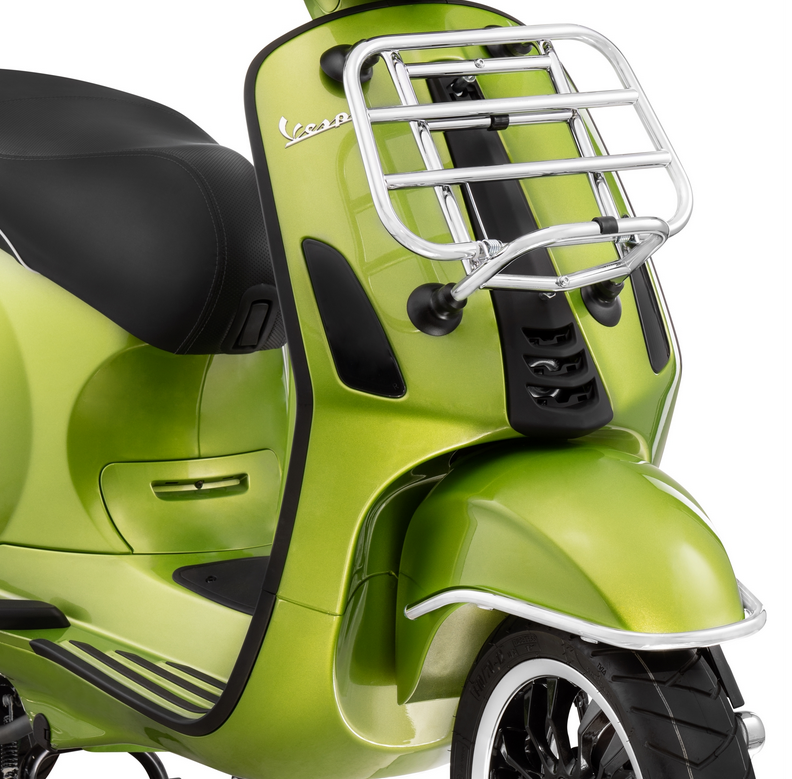 Portapacchi anteriore per Vespa Primavera /Sprint /Elettrica 50-150ccm, pieghevole, cromato