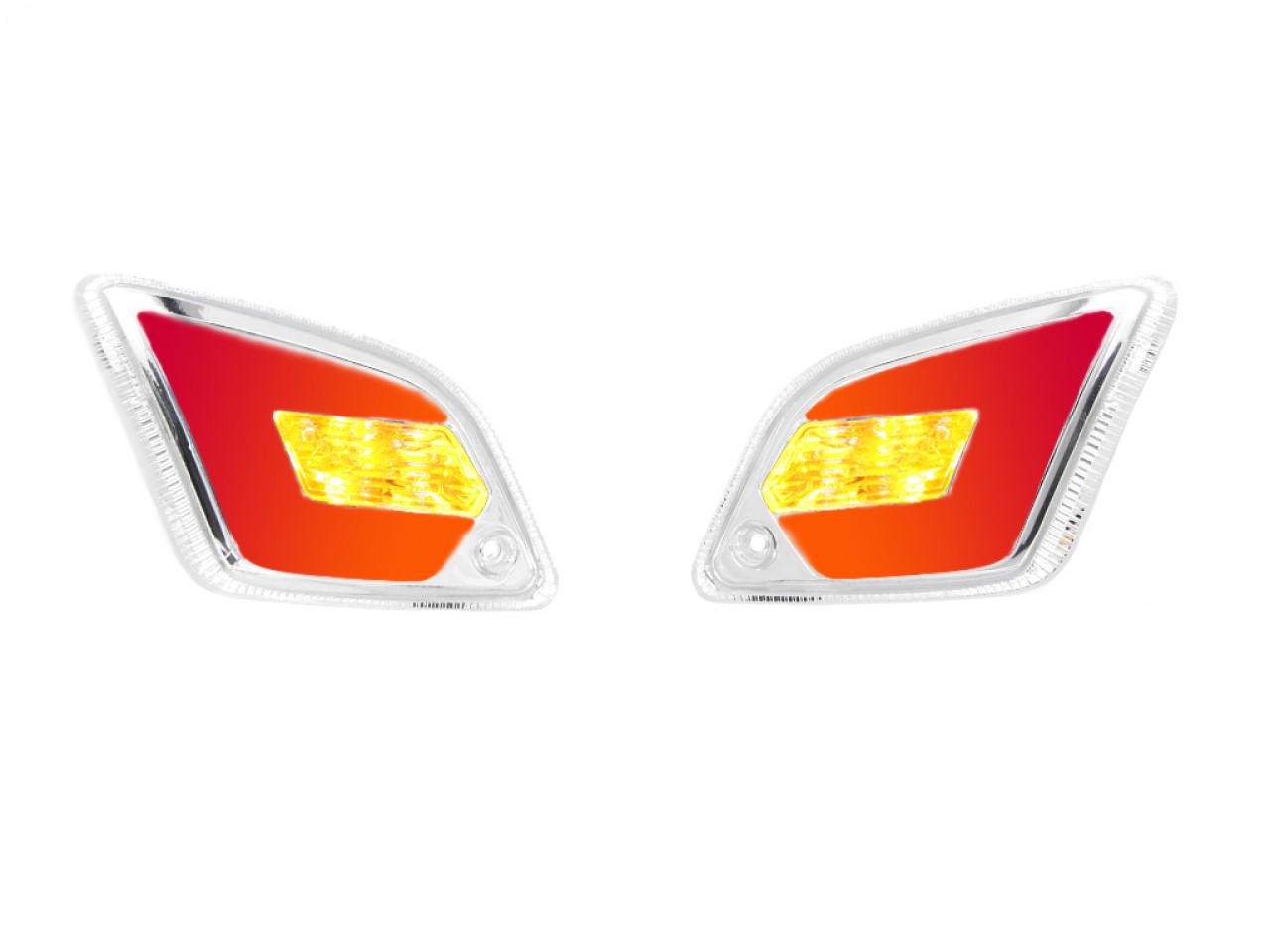 Kit frecce a LED posteriori, trasparenti per Vespa GT, GTL, GTV, GTS 125-300 (2014-2018)
