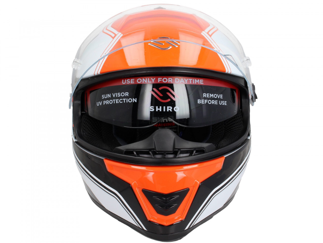 Casco integrale Shiro, SH351, fibra, F4, arancione