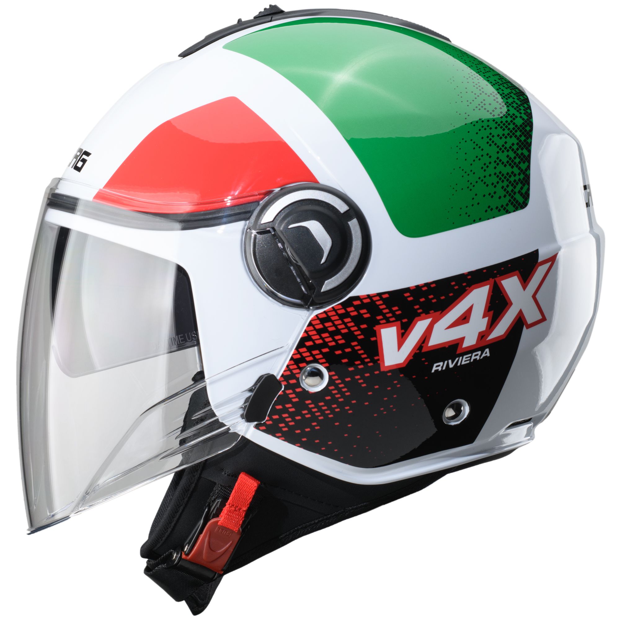 Caberg casco Riviera V4 X Alpha Italia bianco/rosso-verde
