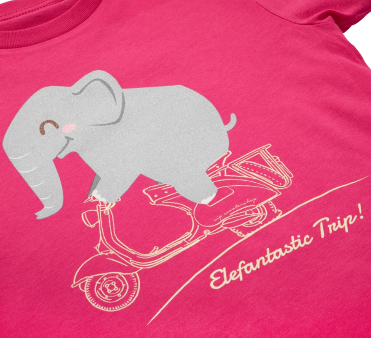 T-shirt per bambini "Elefantastic Trip!", rosa