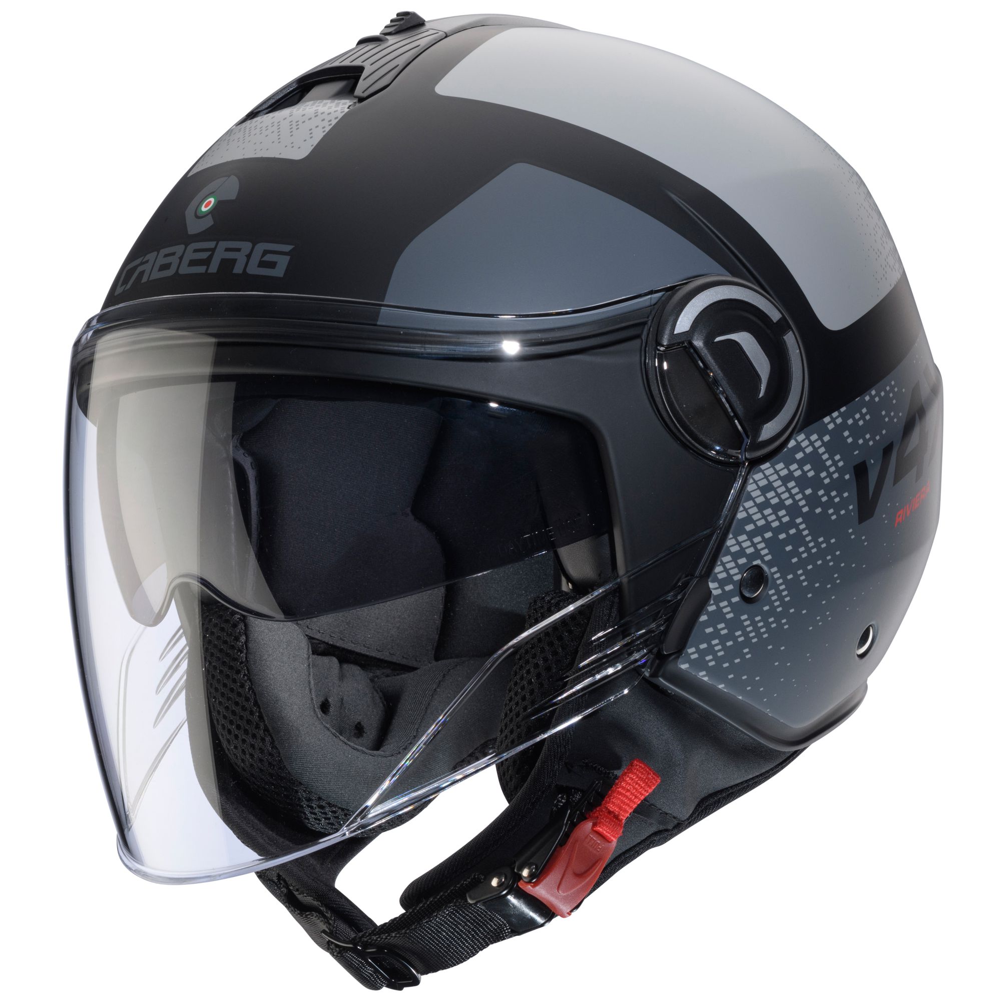 Caberg casco Riviera V4 X Alpha nero opaco/grigio antracite