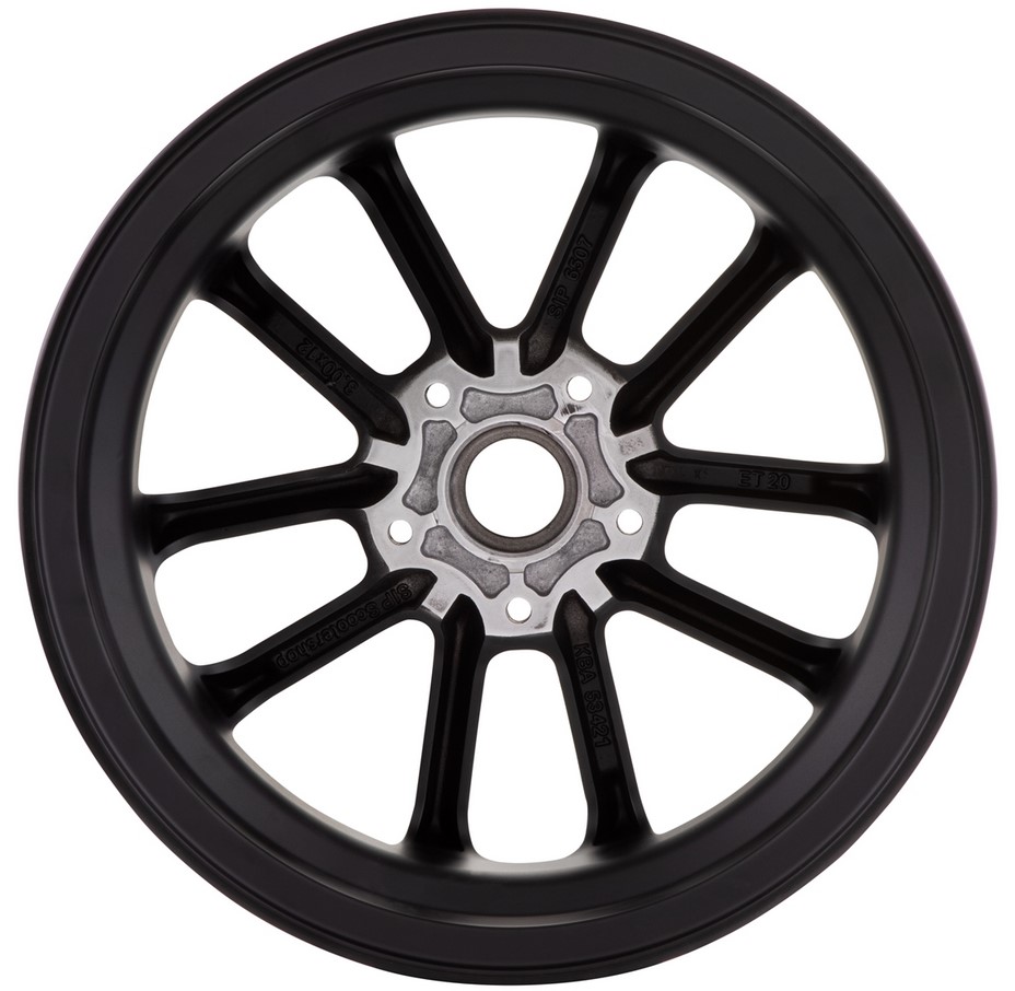 Cerchio anteriore/posteriore 12" per Vespa GTS/​GTS Super/​GTV/​GT 60/​GT/​GT L 125-300ccm, nero opaco