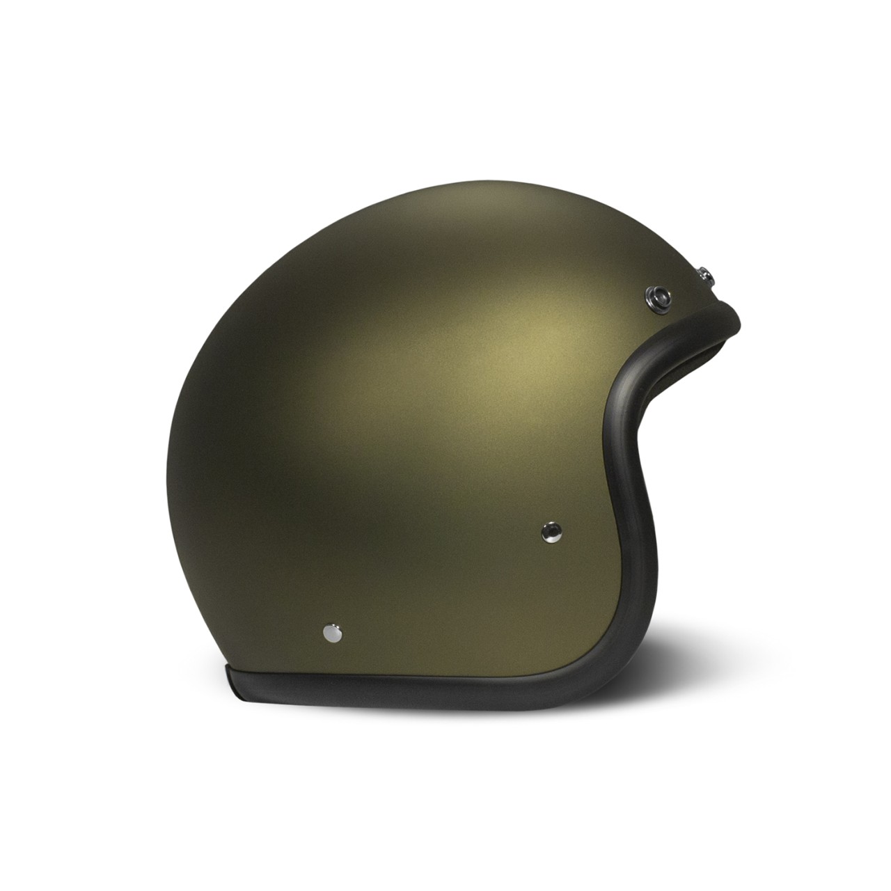 Casco jet DMD Retro, verde opaco, Olive Gold, fibra di vetro, ECE 22.06