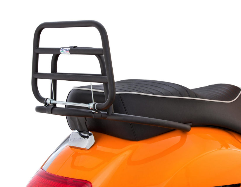 Portapacchi posteriore per Vespa GTS /GTS Super /GTV /GT 60, 125-300ccm, pieghevole, nero opaco