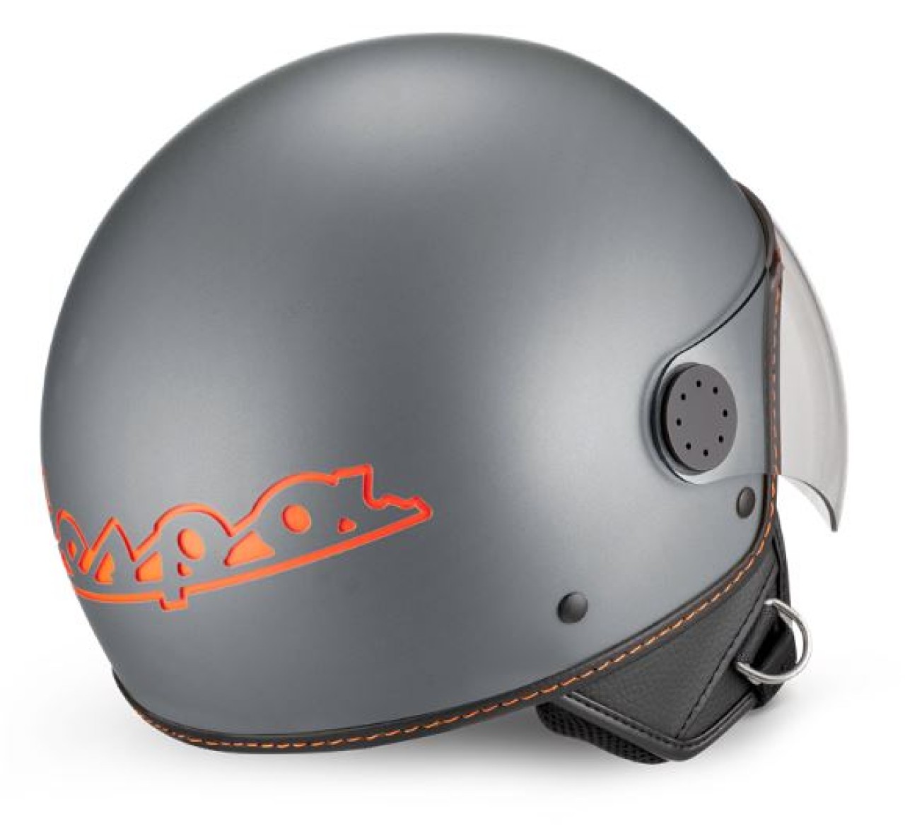 Casco jet Vespa, Vespa Visor LangHe, grigio/titanio (707/C)