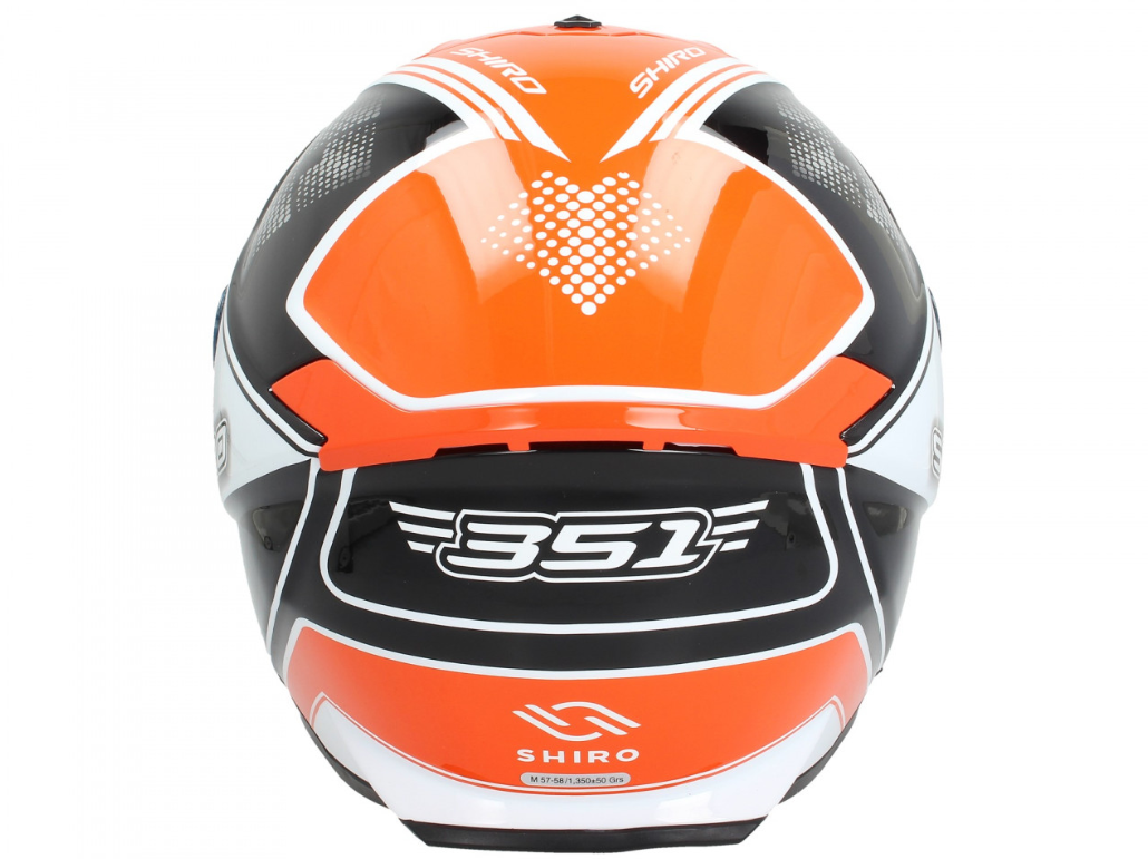 Casco integrale Shiro, SH351, fibra, F4, arancione
