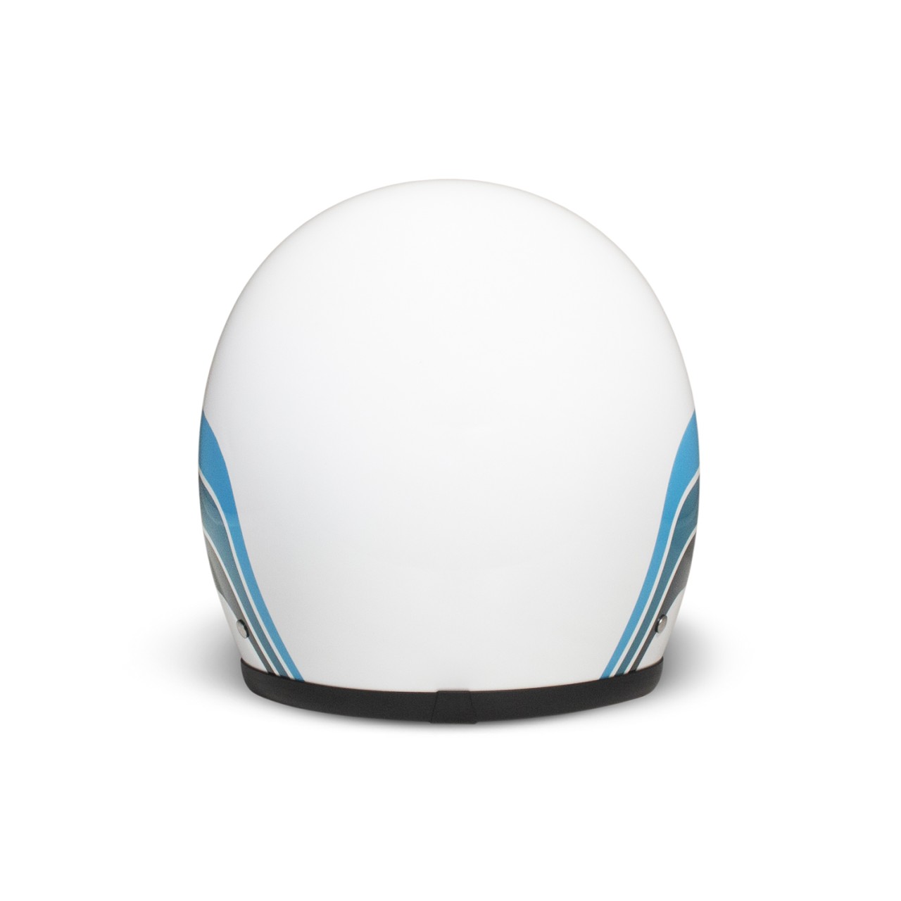 Casco jet DMD Retro, bianco, blu, lucido, Olympus, fibra di vetro, ECE 22.06