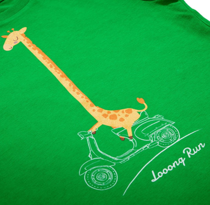 T-shirt "Looong Run" da bambino, verde