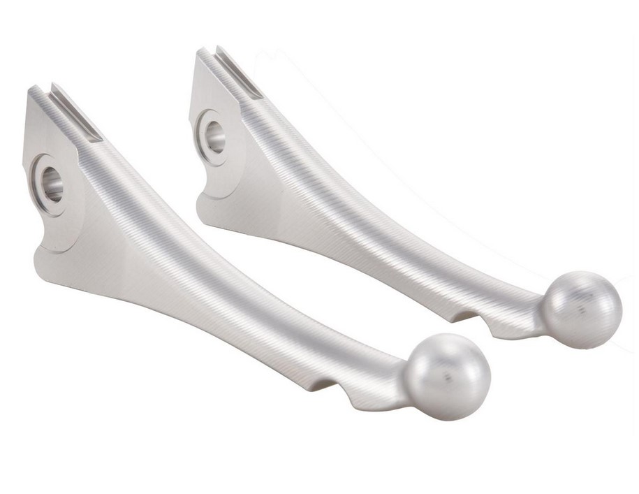 Set leve freno sportive ZELIONI Shorty 3D per Vespa, destra e sinistra, anodizzato argento