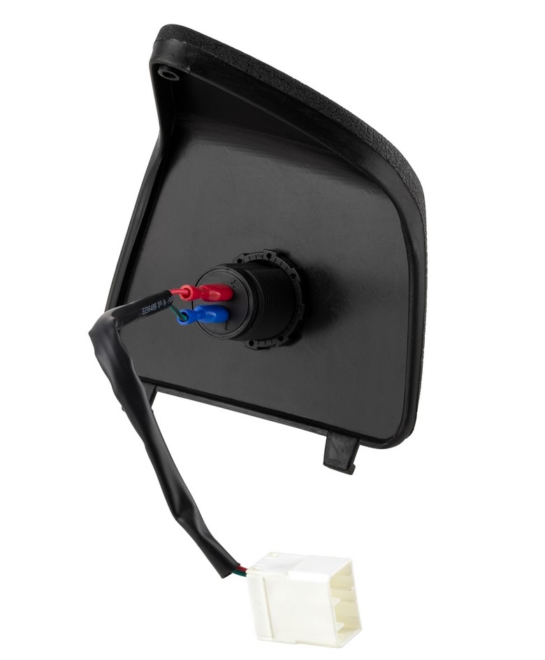 Copri vano bagagli sinistro con connessione USB per Vespa GTS/​GTS Super/​GTV/​GT, nero