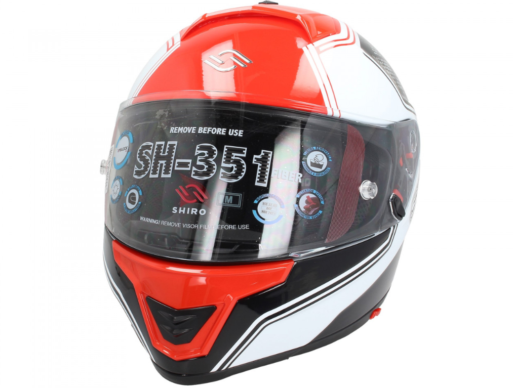 Casco integrale Shiro, SH351, fibra, F4, rosso