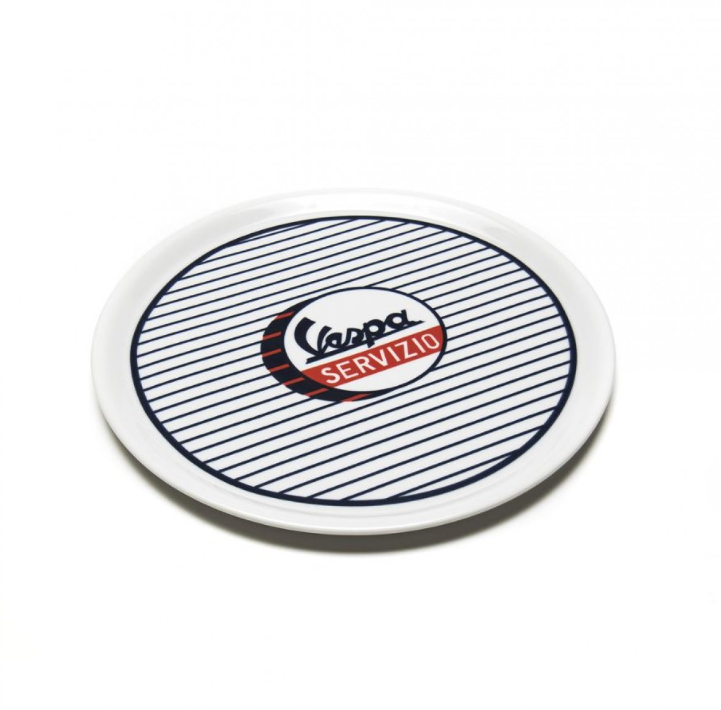 Targa Vespa Servizio bianco blu
