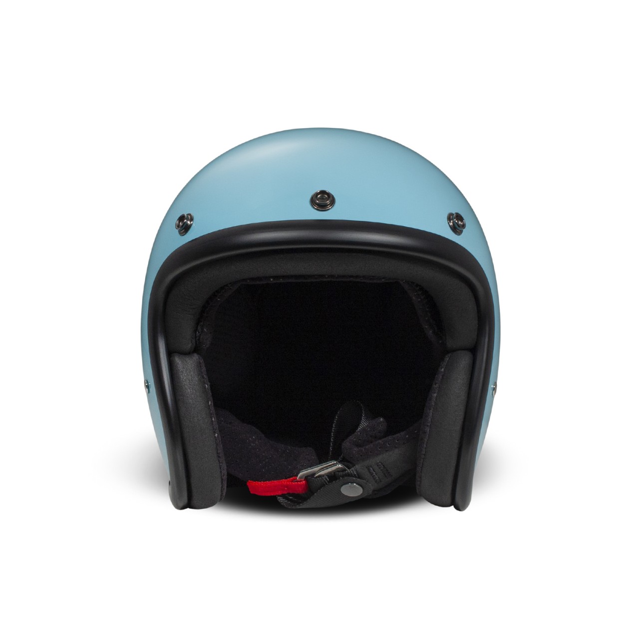 Casco jet DMD Retro, blu, lucido, Light Blue, fibra di vetro, ECE 22.06