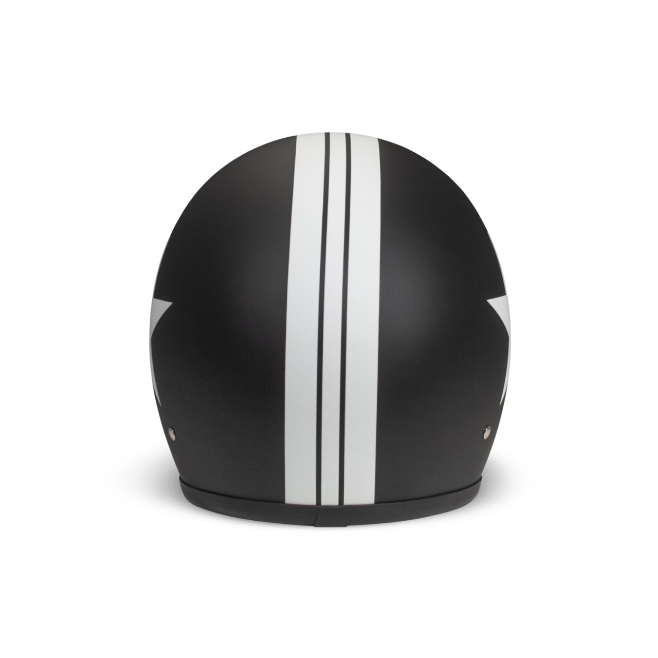 Casco jet DMD Retro, nero, opaco, Star Black, fibra di vetro, ECE 22.06