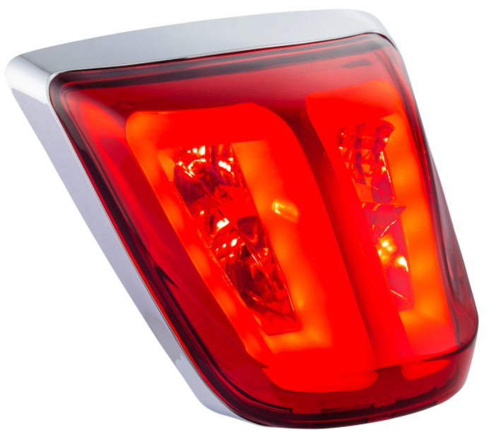 Fanale posteriore rosso per Vespa Primavera/​Sprint 50-150ccm, bordo - cromato