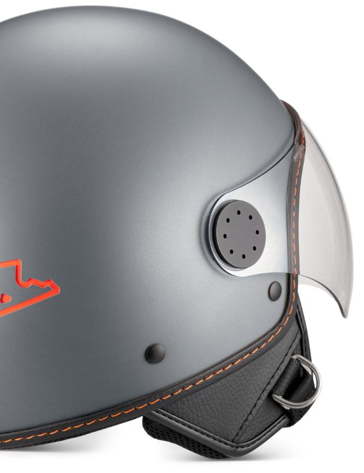 Casco jet Vespa, Vespa Visor LangHe, grigio/titanio (707/C)