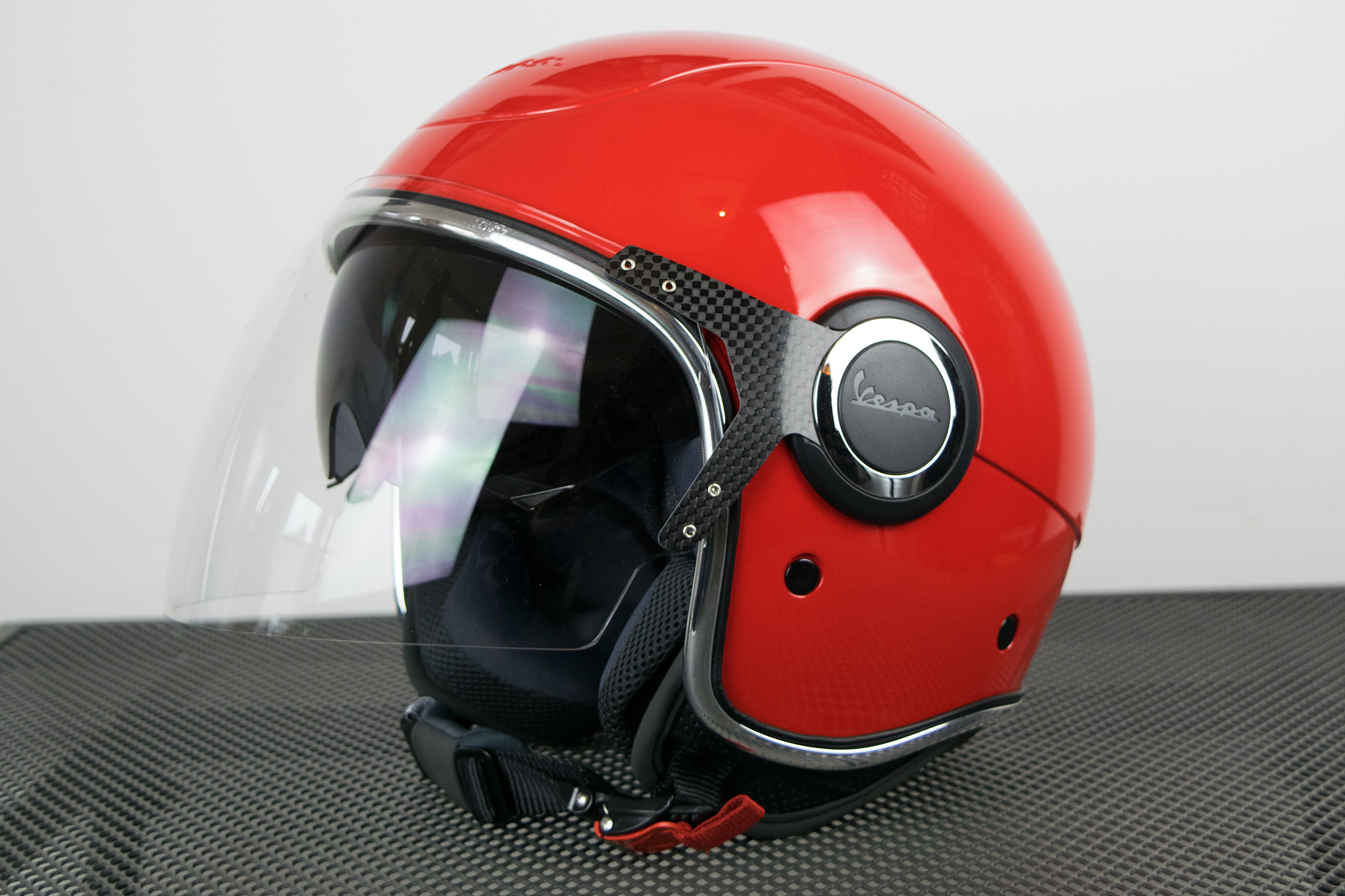 Casco Vespa Jet VJ rosso