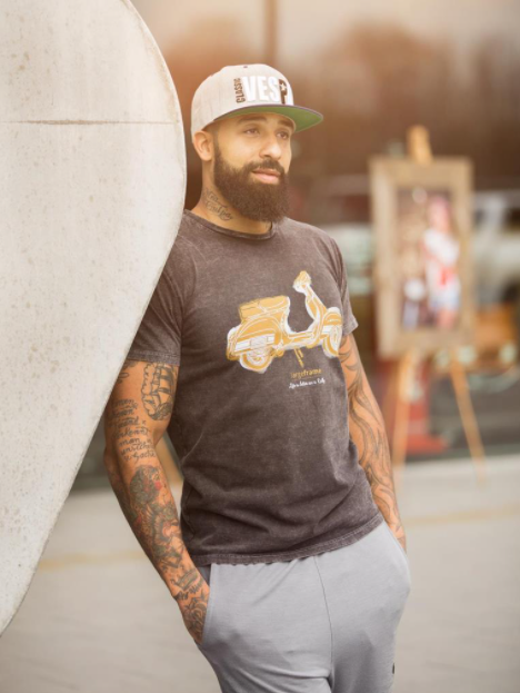 T-Shirt "Life is better on a Rally", nera stone washed