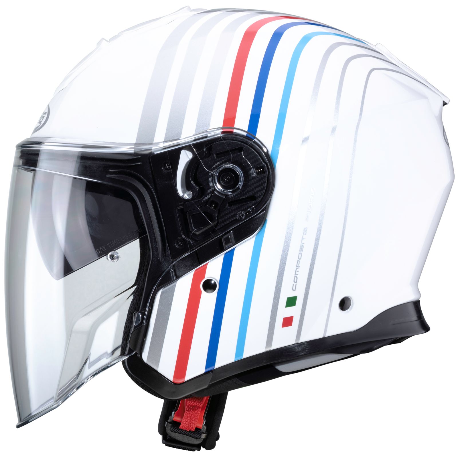 Caberg Casco Flyon Bakari, bianco/argento/blu-rosso