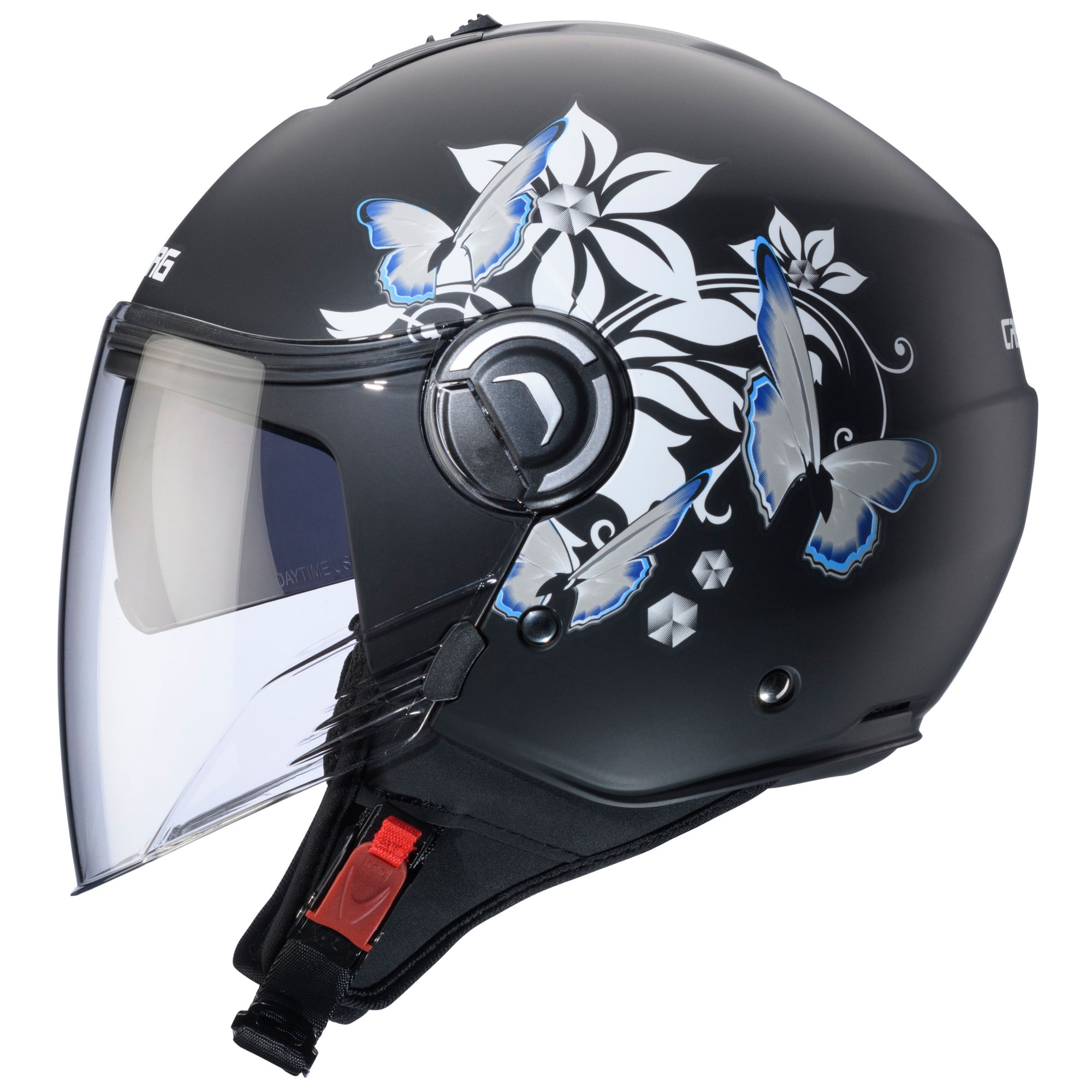 Caberg casco Riviera V4 X Mia nero opaco/bianco-grigio-azzurro