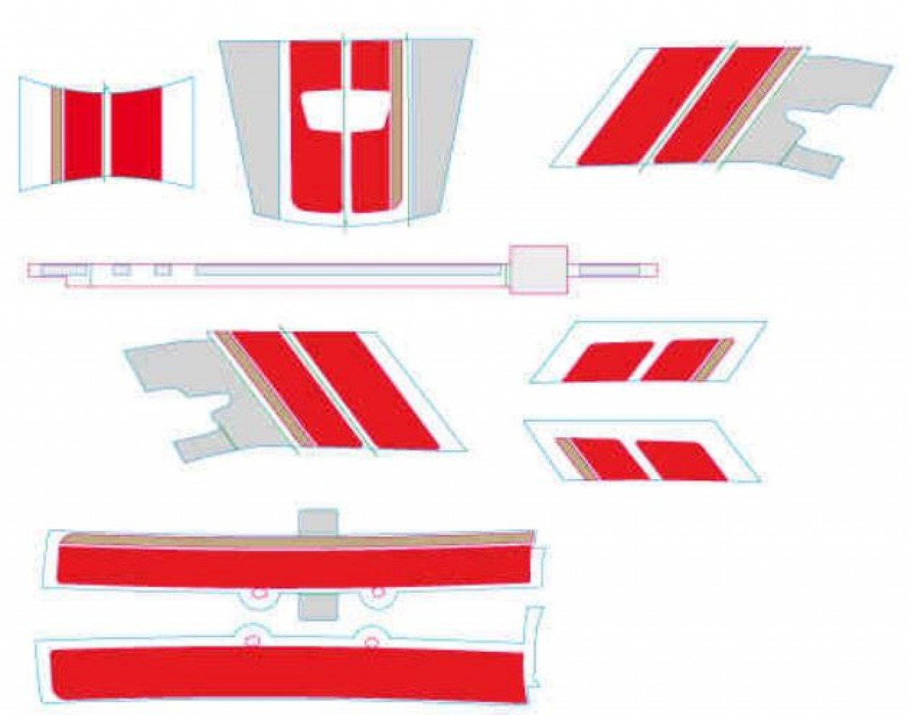 Set di decorazioni Vespa GTS Racing Sixties - Rosso