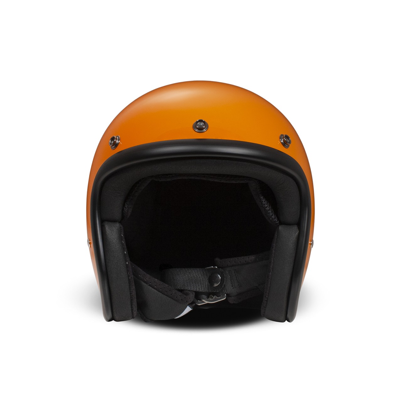 Casco jet DMD Retro, arancione lucido, arancione, fibra di vetro, ECE 22.06