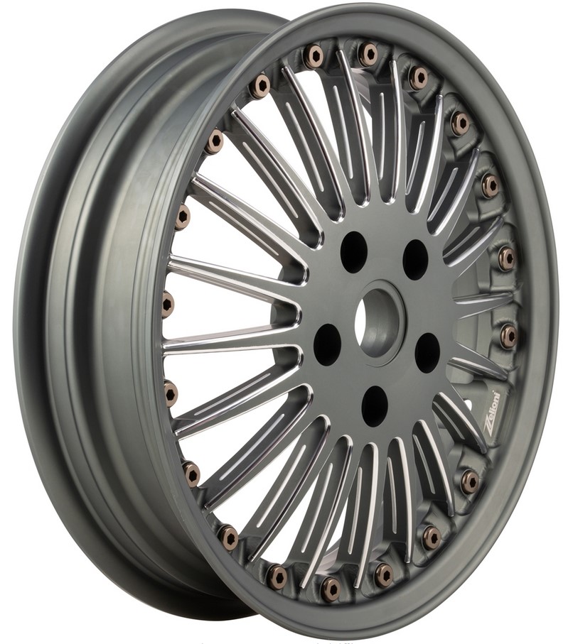 Cerchio Sport Classic anteriore/posteriore per Vespa GTS/​GTS Super/​GTV/​GT/​946 125-300ccm, grigio opaco