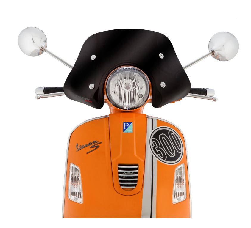 Flyscreen ERMAX Piccolo per Vespa GTS/GTS Super/GT/GT L (-'22), nero oscurato