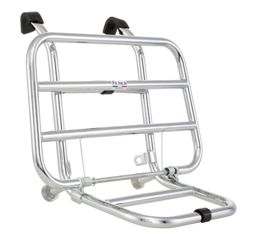 Portapacchi anteriore per Vespa PX 80-200cc, pieghevole, cromato