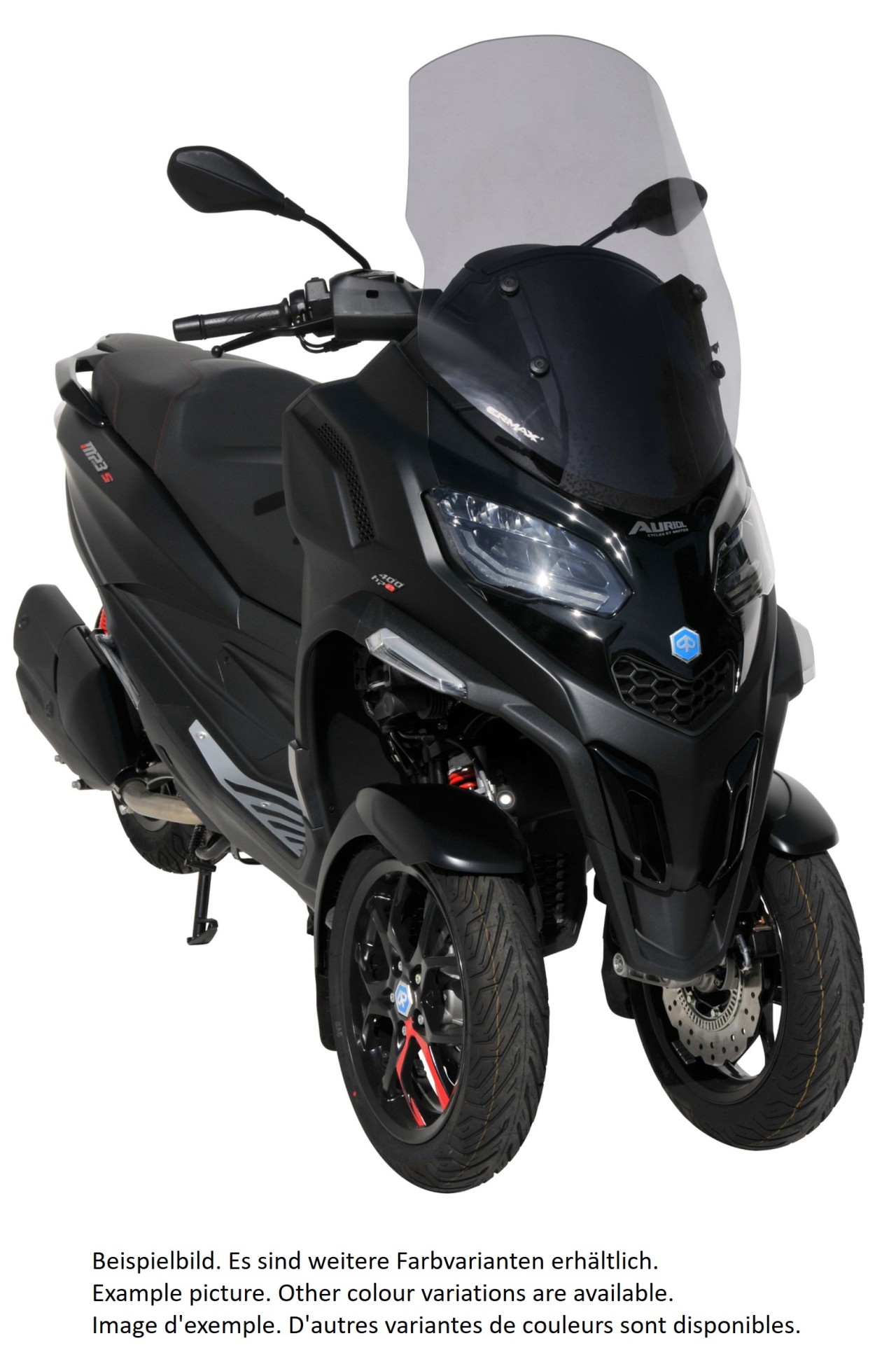 Parabrezza ERMAX Touring per Piaggio MP3 400 / 530 HPE (22-), colorato/nero chiaro