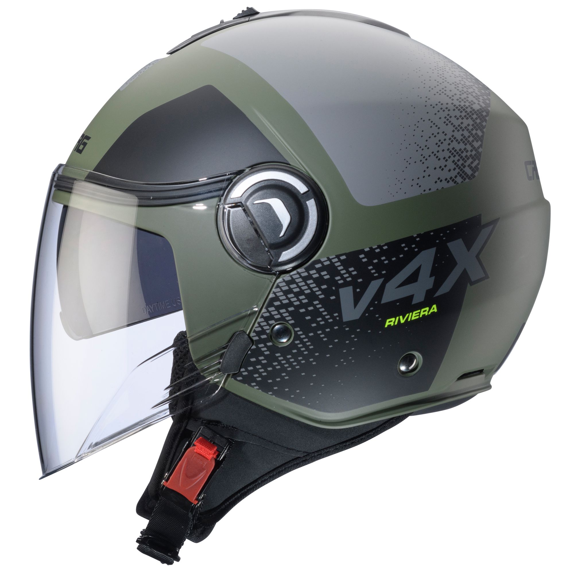 Caberg casco Riviera V4 X Alpha verde opaco/nero-grigio