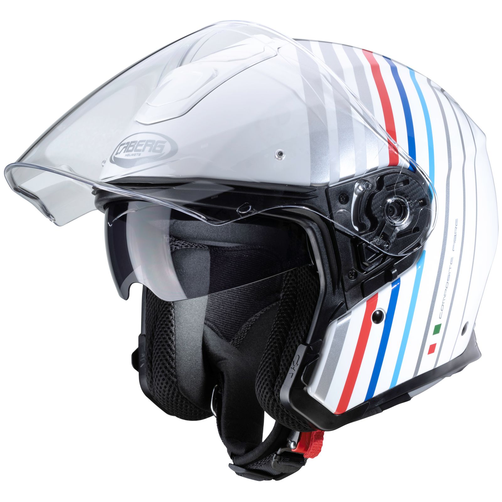 Caberg Casco Flyon Bakari, bianco/argento/blu-rosso
