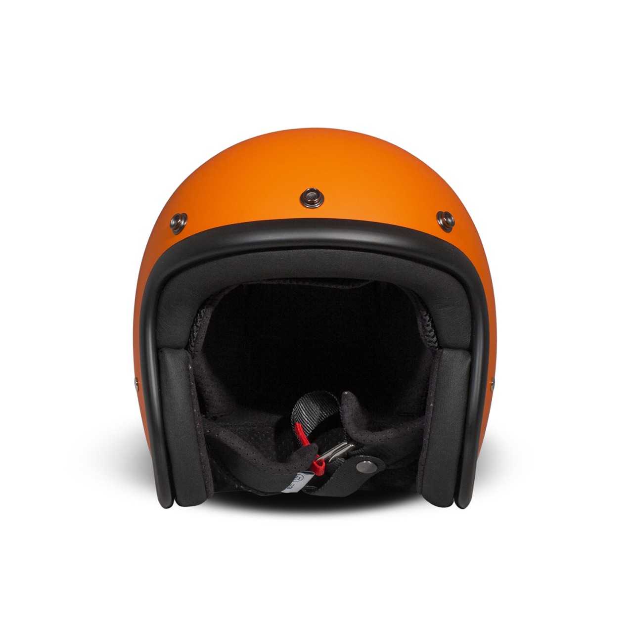 Casco jet DMD Retro, arancione opaco, fibra di vetro, ECE 22.06