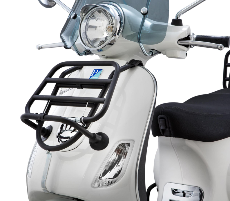 Portapacchi anteriore per Vespa LX /LXV /S 50-150cc, pieghevole, nero