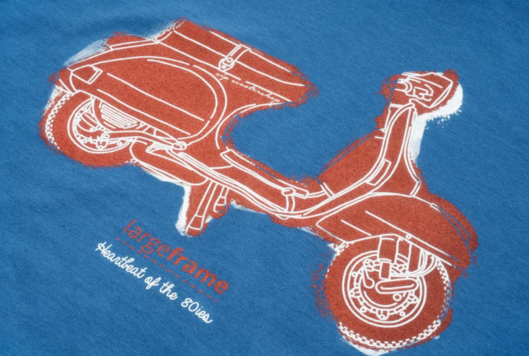 T-shirt "PX - Heartbeat of the 80's", blu