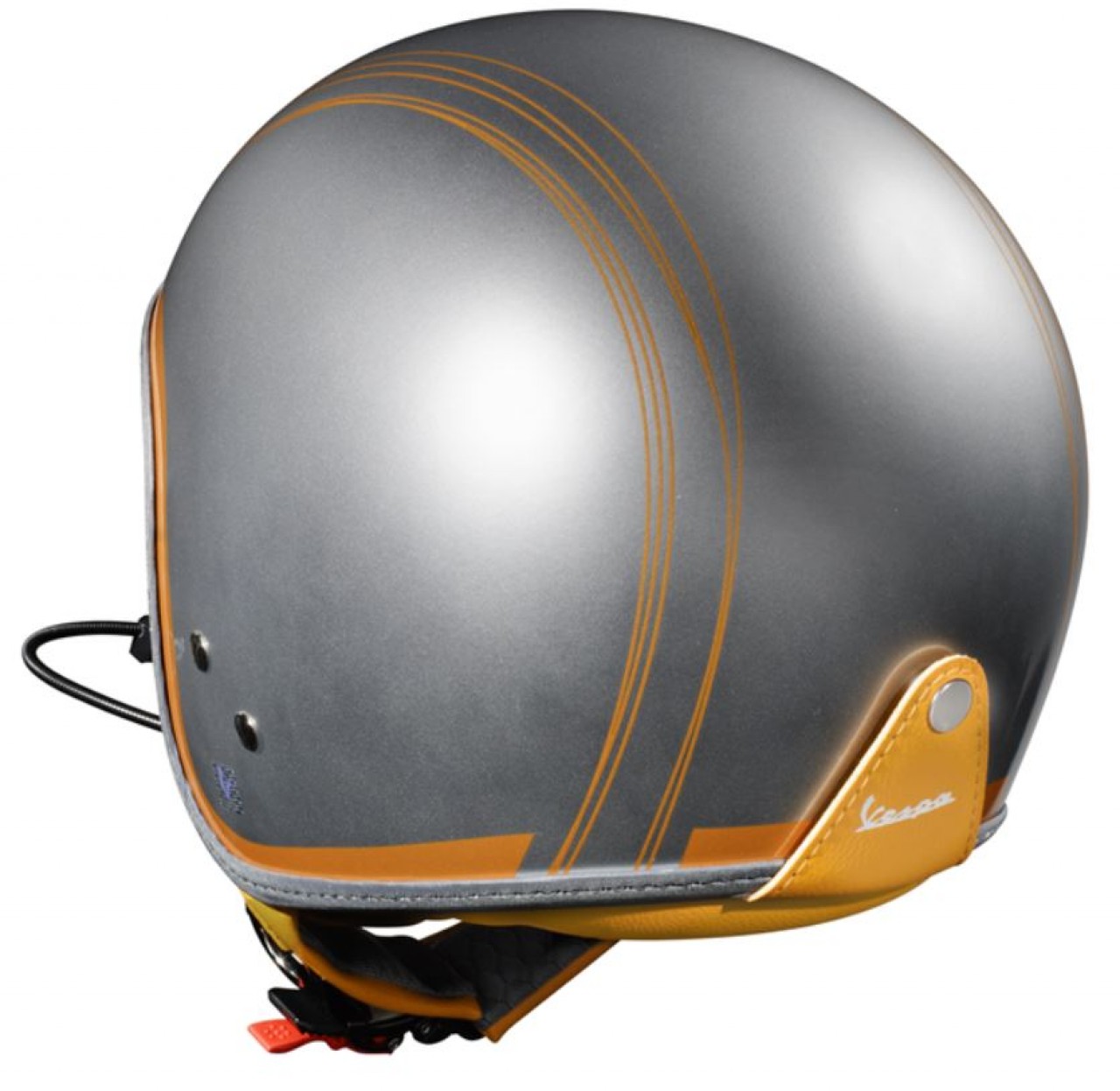 Casco Vespa jet Elettrica Tech blu (Bluetooth) argento arancio