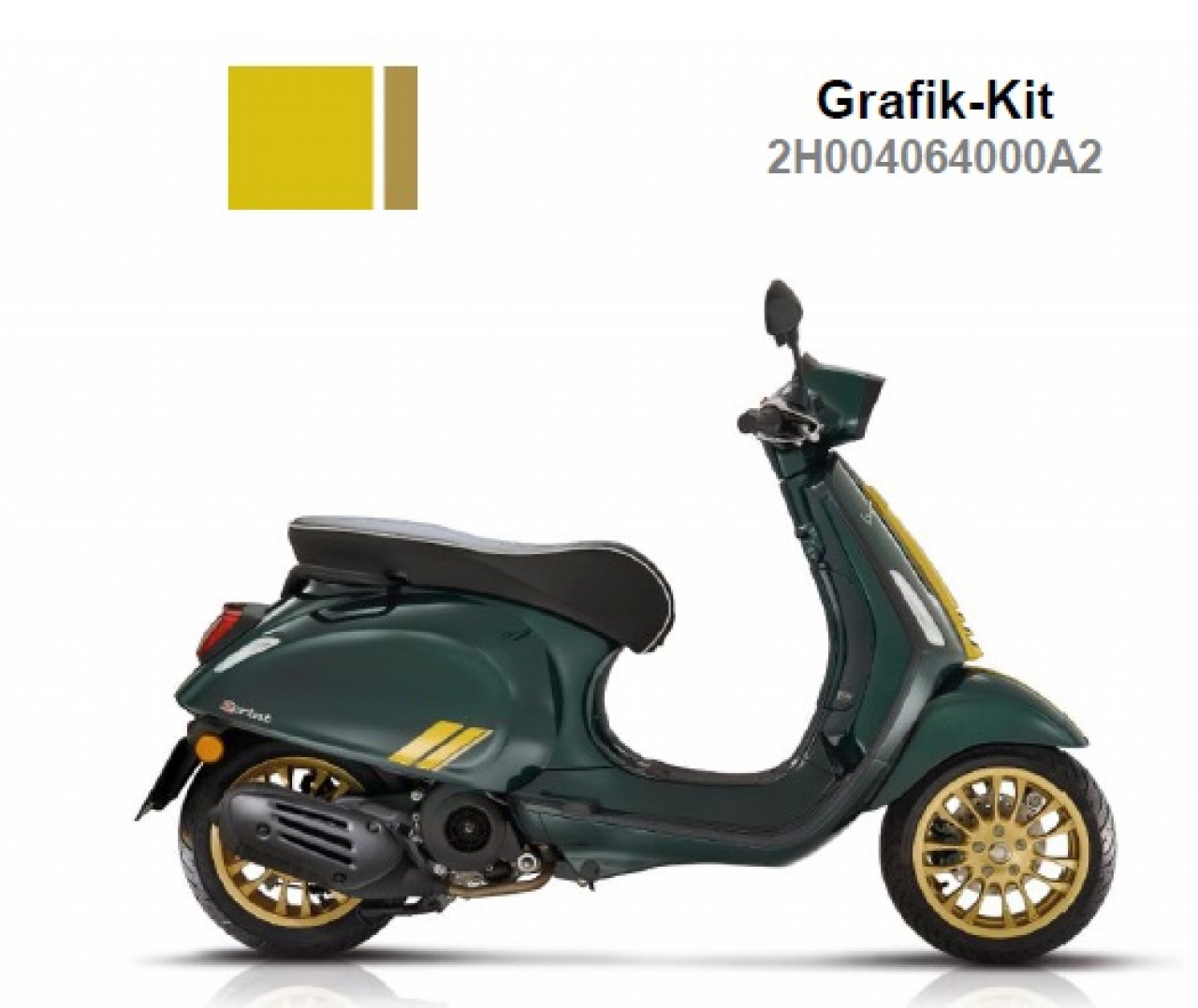 Decor set, per bauletto, giallo, Racing Sixties, Vespa Sprint