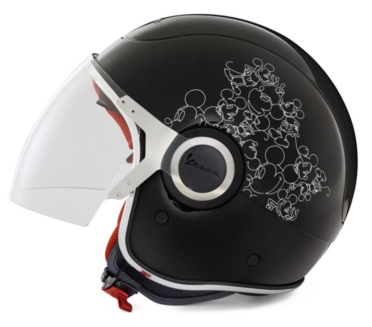 Casco Vespa jet, VJ, Topolino, nero